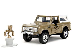 Jada 34415 Guardians of the Galaxy 1973 Ford Bronco 1:32 with Groot Figure Gold