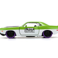 Marvel 1:32 1973 Plymouth Barracuda Die-Cast Car & 1.65" She-Hulk Figure