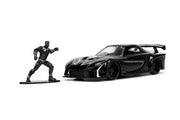 Marvel 1:32 Black Panther 1995 Mazda RX7 Widebody Die-Cast Car & 1.65” Black Panther Figure
