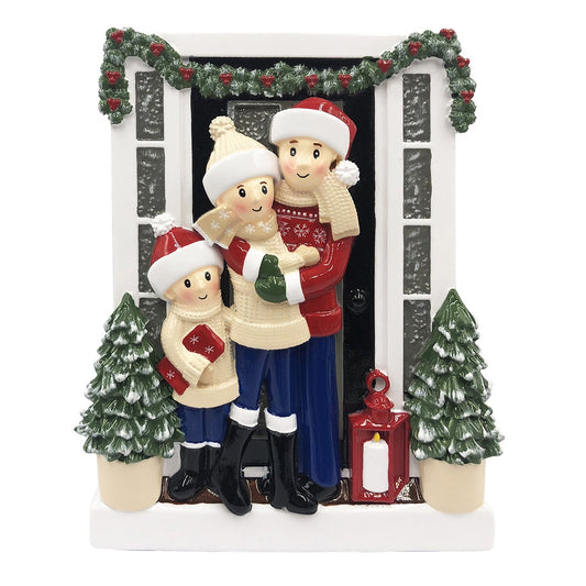 Farm House Family of 3 Personalized Christmas Ornament