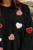 Plus Size Exposed Seam Heart Dropped Shoulder Sweatshirt