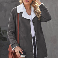 Pocketed Button Up Collared Neck Coat