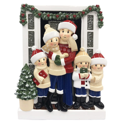 Farm House Family of 5 Personalized Christmas Ornament