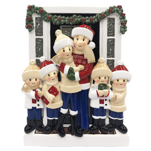 Farm House Family of 6 Personalized Christmas Ornament