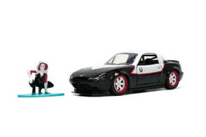 Marvel 1:32 1990 Mazda Miata Die-Cast Car & 1.65" Ghost Spider Figure (New in Stock)