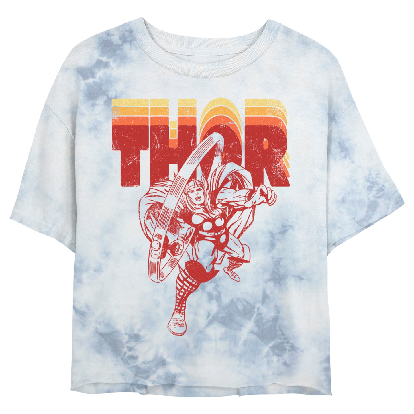 Junior's Marvel Thor Retro Bombard Tie-Dye T-Shirt