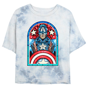 Junior's Marvel Cap Glass Bombard Tie-Dye T-Shirt