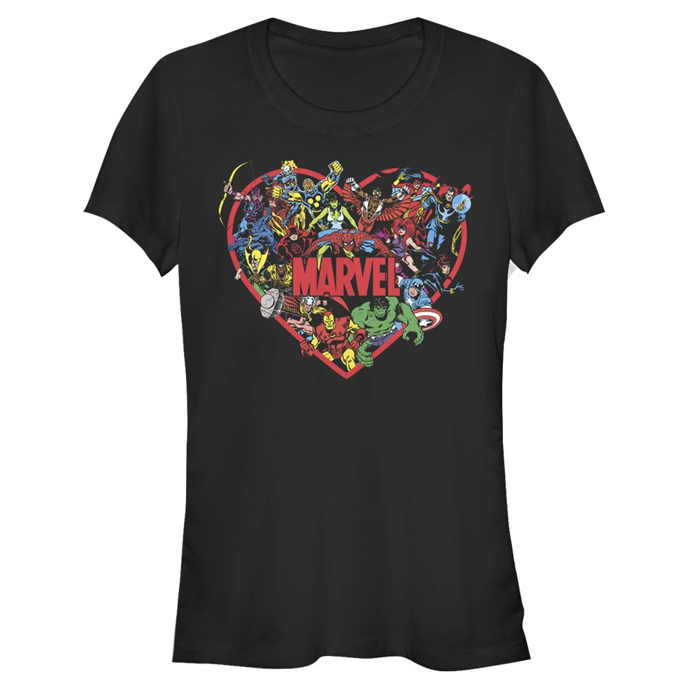 Junior's Marvel Marvel Hero Heart T-Shirt