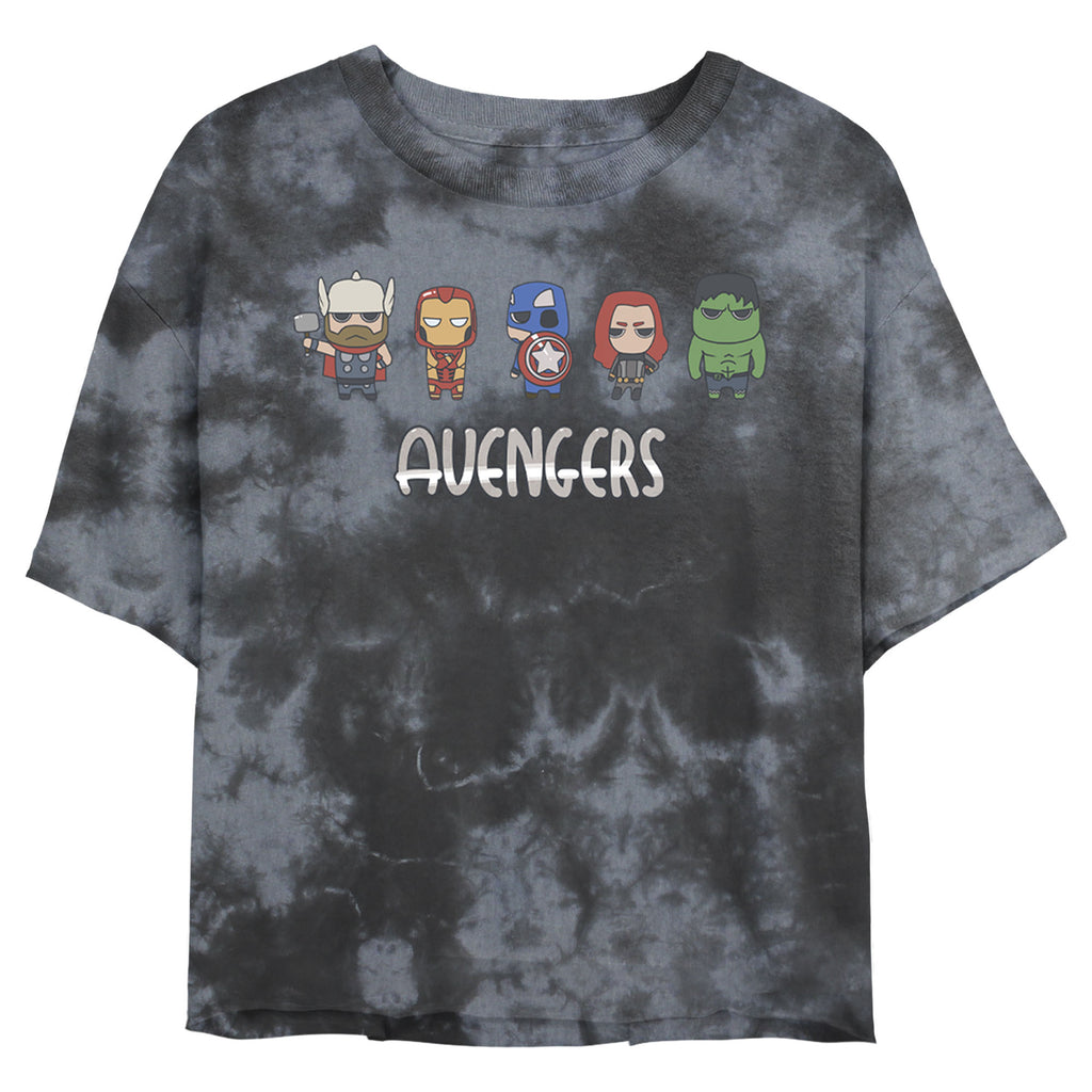 Junior's Marvel Doodle Avengers Bombard Tie-Dye T-Shirt