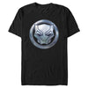 Men's Marvel Black Panther Wakanda Forever Black Panther Sigil Metal T-Shirt