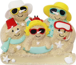 Sandman Family of 5 Personalized Christmas Ornament
