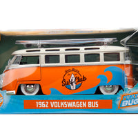 Punch Buggy Slug Bug 1:24 1962 Volkswagen Bus Die-Cast Car with Surfboard (Orange)
