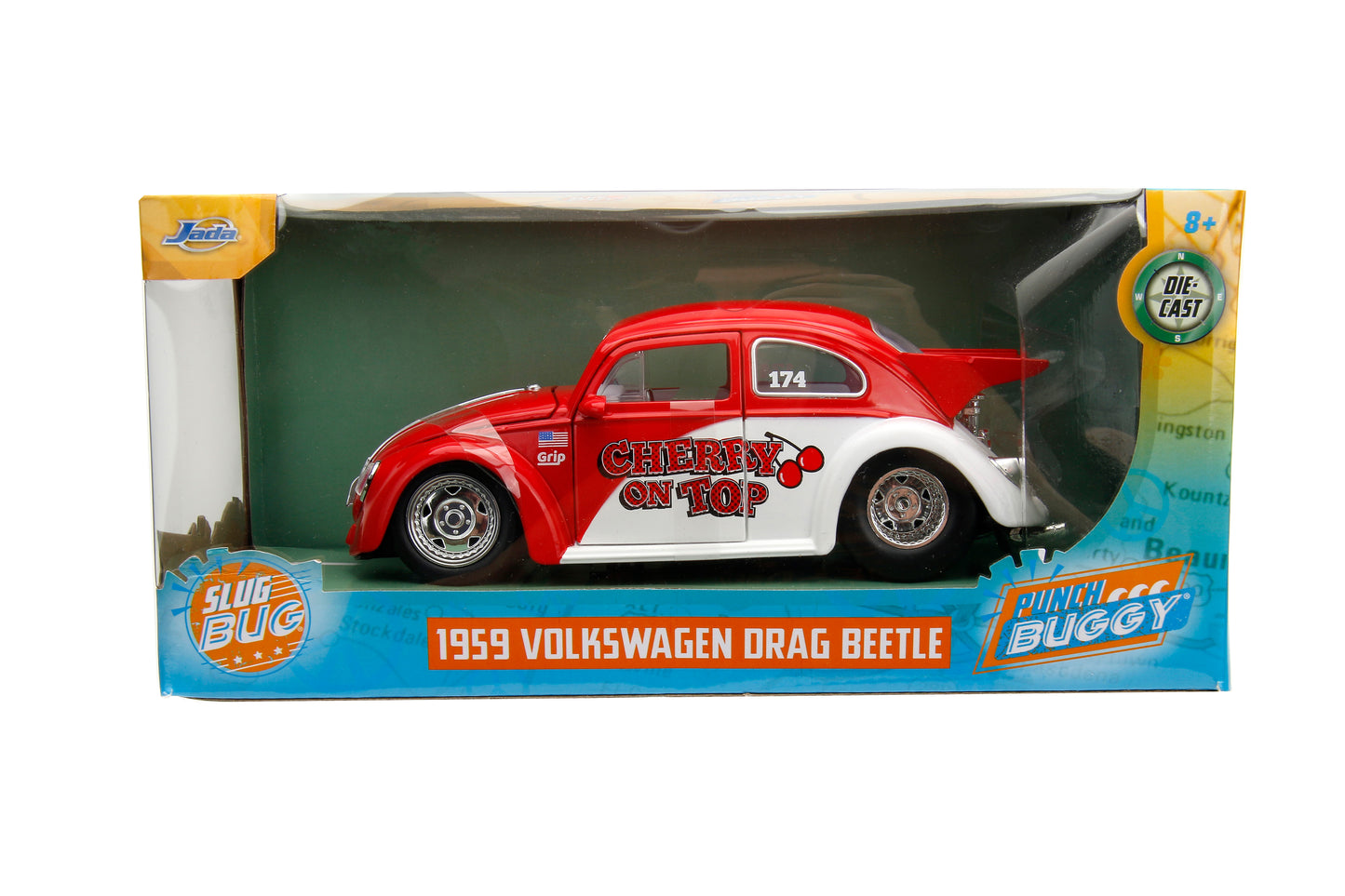 Punch Buggy Slug Bug 1:24 1959 Volkswagen Drag Beetle Die-Cast Car (Red) (This is a Pre Order)