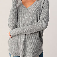 Brushed Thermal Hacci Top - Heather Grey