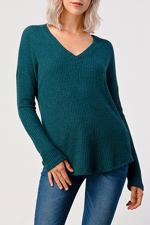 Brushed Thermal Hacci Top - Teal Green