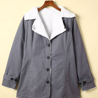 Pocketed Button Up Collared Neck Coat