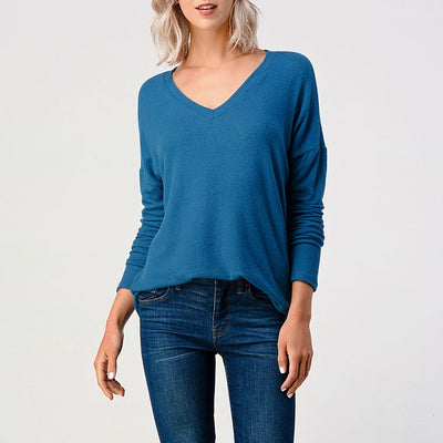 Brushed Hacci Top - Blue